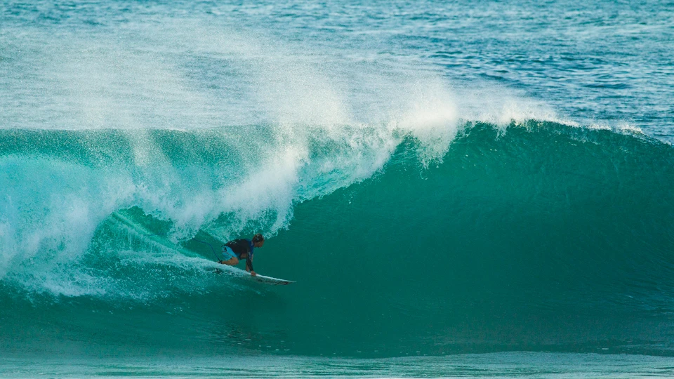 We were all pretty intimidated about surfing Backdoor and Pipeline, this was one of my first waves in Hawaii at Pipe. After making this barrel I gained a lot of confidence. Photo: Dan Warbrick