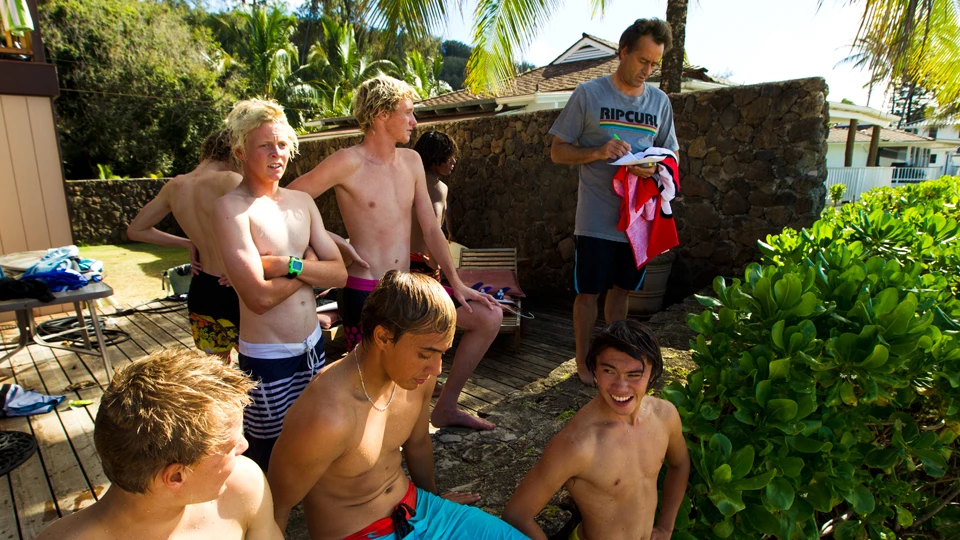 This is with some of the other Rippy riders after the Tom Curren swimming challenge which I won. Photo: Dan Warbrick
