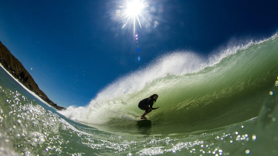 Skip James first session on his hand shaped Uki single fin Ellis crafted for the Loose But In Time art show | Photo: Jereme Aubertin