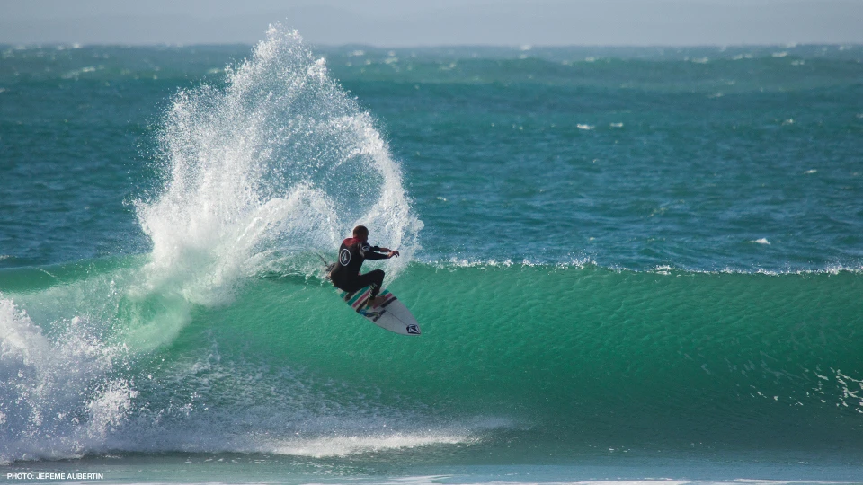 Luke Cederman wiping off speed. Photo: Jereme Aubertin