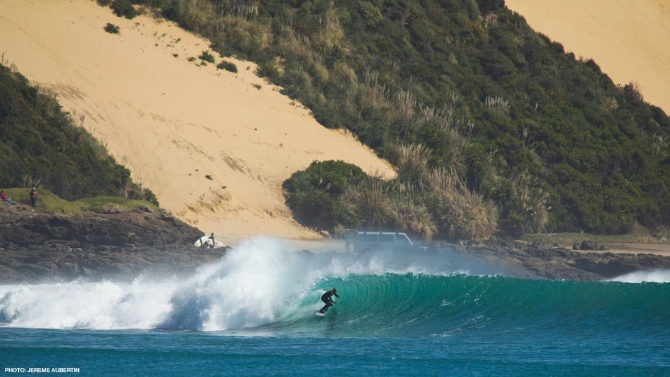 We were shooting the earlier point and could see this wave in the distance.. 13:15 in Damon Meade's movie 'Under the Weather' confirms this wave was all time..Photo: Jereme Aubertin