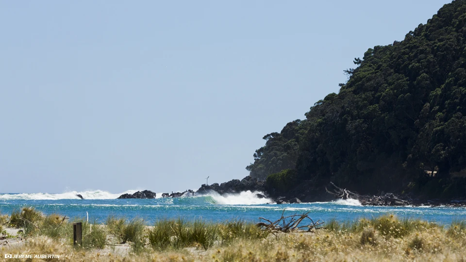Fickle inlet waves lit up, some will recognize this spot. Photo: Jereme Aubertin